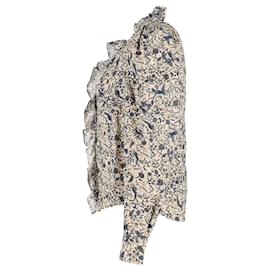 Isabel Marant-Étoile Isabel Marant bedruckte Rollkragenbluse aus mehrfarbigem Leinen-Andere