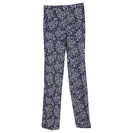 Stella Mc Cartney-Stella McCartney Calça estampada Moon e Star em viscose azul marinho-Azul,Azul marinho