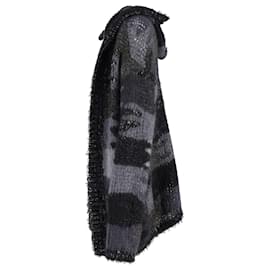 Saint Laurent-Cárdigan con estampado de camuflaje y capucha de lana multicolor de Saint Laurent-Negro