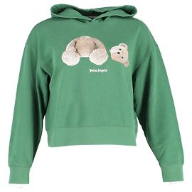 Sudadera con capucha ajustada Palm Angels Bear de algodón verde Verde
