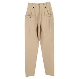 Isabel Marant-Isabel Marant Yerris Pleated Tapered Pants in Brown Cotton-Brown