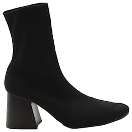 Céline-Celine Soft Ballerina Sock Ankle Boots in Black Knit Viscose-Black