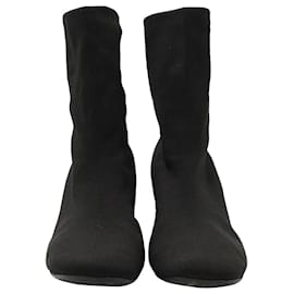 Céline-Celine Soft Ballerina Sock Ankle Boots in Black Knit Viscose-Black