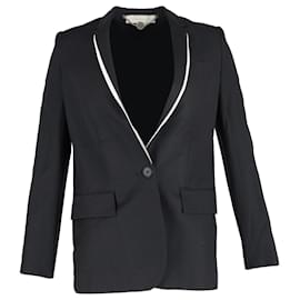 Stella Mc Cartney-Blazer con ribetes en contraste de lana negra de Stella McCartney-Negro