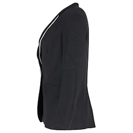 Stella Mc Cartney-Stella McCartney Blazer à bordure contrastée en laine noire-Noir