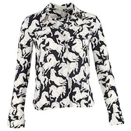 Stella Mc Cartney-Camicia Stella McCartney con stampa cavalli in seta nera-Altro