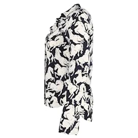 Stella Mc Cartney-Camicia Stella McCartney con stampa cavalli in seta nera-Altro