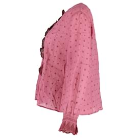 Isabel Marant-Isabel Marant Polka Dot Blouse in Pink Cotton-Pink