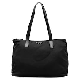 Prada-Prada Tessuto Logo Handtasche Canvas Einkaufstasche in gutem Zustand-Andere