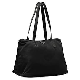 Prada-Prada Tessuto Logo Handbag Canvas Tote Bag em bom estado-Outro
