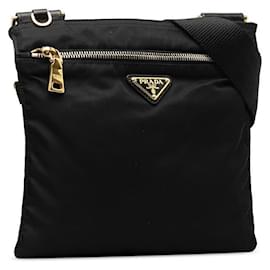 Prada-Prada Tessuto Messenger Crossbody Bag  Canvas Crossbody Bag in Good condition-Other