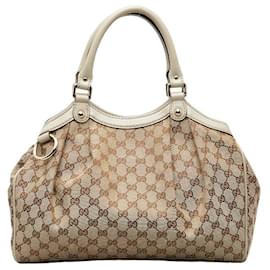 Gucci-Gucci GG Canvas Sukey Handbag  Canvas Tote Bag 211944 in good condition-Other