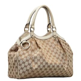 Gucci-Gucci GG Canvas Sukey Handbag  Canvas Tote Bag 211944 in good condition-Other