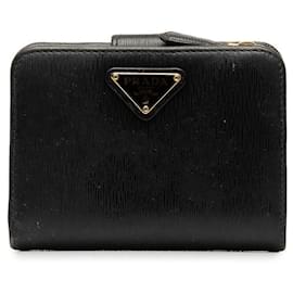 Prada-Prada Saffiano Bifold Wallet  Leather Short Wallet in Good condition-Other