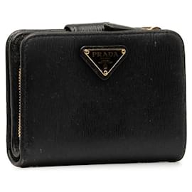 Prada-Prada Saffiano Bifold Wallet  Leather Short Wallet in Good condition-Other