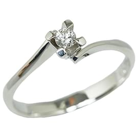 & Other Stories-PT900 Anello con diamante in platino 0.09ct TOEICROWN Dimensioni 12 In ottime condizioni-Argento