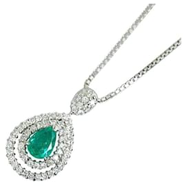 & Other Stories-Other Platinum Teardrop Emerald Necklace Metal Necklace in Excellent condition-Other