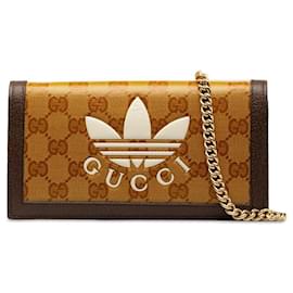 Gucci-Borsa a tracolla in tela con portafoglio Gucci x Adidas su catena 621892 In ottime condizioni-Altro