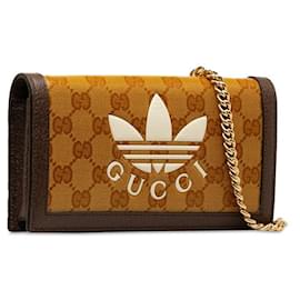 Gucci-Carteira Gucci x Adidas em bolsa de ombro de lona com corrente 621892 Em uma boa condição-Outro