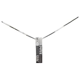 & Other Stories-LuxUness 14K Cube Bar Necklace Metal Necklace in Good condition-Silvery