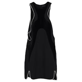 Alexander Wang-Alexander Wang Racer-Front-Kleid mit Kugelkettendetail aus schwarzer Wolle-Schwarz