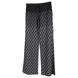 Missoni-Pantalones anchos estampados Missoni en rayón negro-Negro