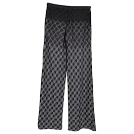 Missoni-Pantalones anchos estampados Missoni en rayón negro-Negro