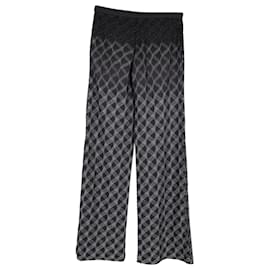 Missoni-Pantaloni a gamba larga con fantasia Missoni in rayon nero-Nero