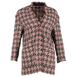 Isabel Marant-Isabel Marant Houndstooth Tweed Jacket in Red Wool-Red