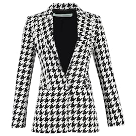 Off White-Blazer de pata de gallo Off-White en lana blanca y negra-Negro