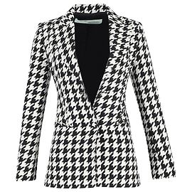 Off White Off-White Houndstooth Blazer aus schwarzer und weißer Wolle Schwarz