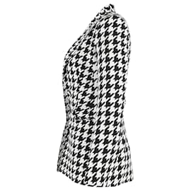 Off White-Off-White Houndstooth Blazer in Black and White Wool-Black