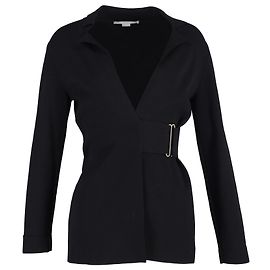 Stella Mc Cartney Stella McCartney Blazer mit Riemendetail aus schwarzer Viskose Schwarz