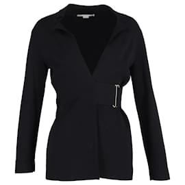 Stella Mc Cartney-Stella McCartney Blazer mit Riemendetail aus schwarzer Viskose-Schwarz