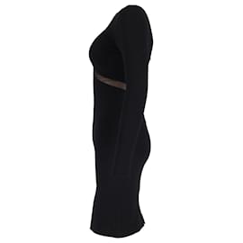 Emilio Pucci-Vestido con abertura de malla de Emilio Pucci en algodón negro-Negro