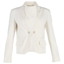 Gucci-Blazer Gucci de botonadura sencilla en lana blanca-Blanco