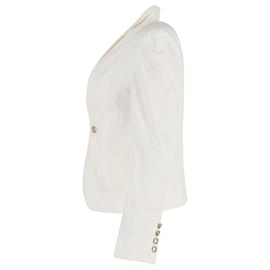 Gucci-Gucci Single-Breasted Blazer in White Wool-White