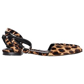 Alexander Wang Lara Sapatilhas com estampa de leopardo no tornozelo e cabelo castanho de bezerro Marrom