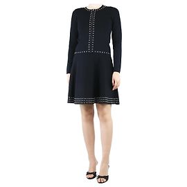 Sandro Completo giacca e vestito nero senza maniche con occhielli - taglia UK 12 Nero