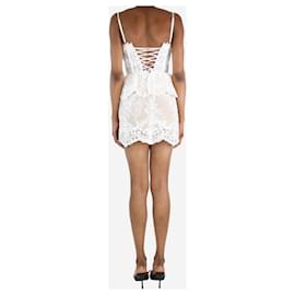 Autre Marque-Mini-robe corset en dentelle blanche - taille UK 6-Blanc