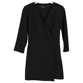 Maje-Mini-robe col V Maje en laine noire-Noir