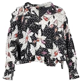 Isabel Marant-Isabel Marant Ricky Blusa De Crepé De China Estampada Con Volantes En Seda Multicolor-Otro,Impresión de pitón