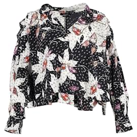 Isabel Marant-Isabel Marant Ricky Ruffled Printed Crepe De Chine Blouse In Multicolor Silk-Other,Python print