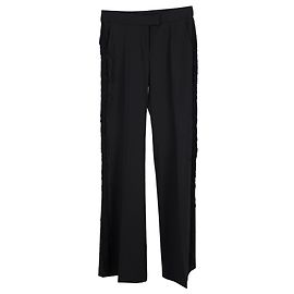 Stella Mc Cartney Pantaloni con frange di Stella McCartney in lana nera Nero