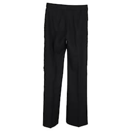 Stella Mc Cartney-Pantalones con flecos de lana negra de Stella McCartney-Negro