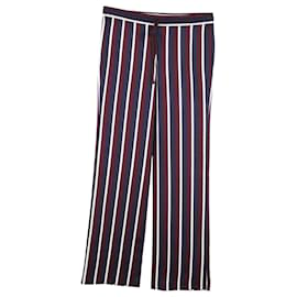 Joseph-Joseph Striped Wide-Leg Pants in Multicolor Silk-Other,Python print