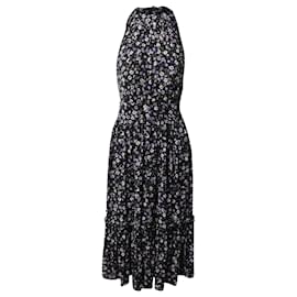 Michael Kors-Michael Kors Floral Print Halter Midi-Dress in Multicolor Polyester-Other