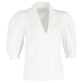 Camicia Sandro Lilie con maniche a sbuffo in cotone Bianco Bianco