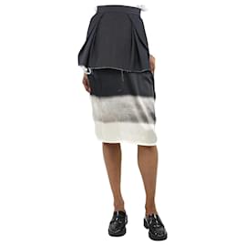 Maison Martin Margiela-Multicolour pinstripe double-layer midi skirt - size UK 6-Multiple colors