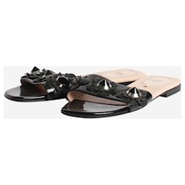 Fendi-Black floral embellished sandals - size EU 37-Black